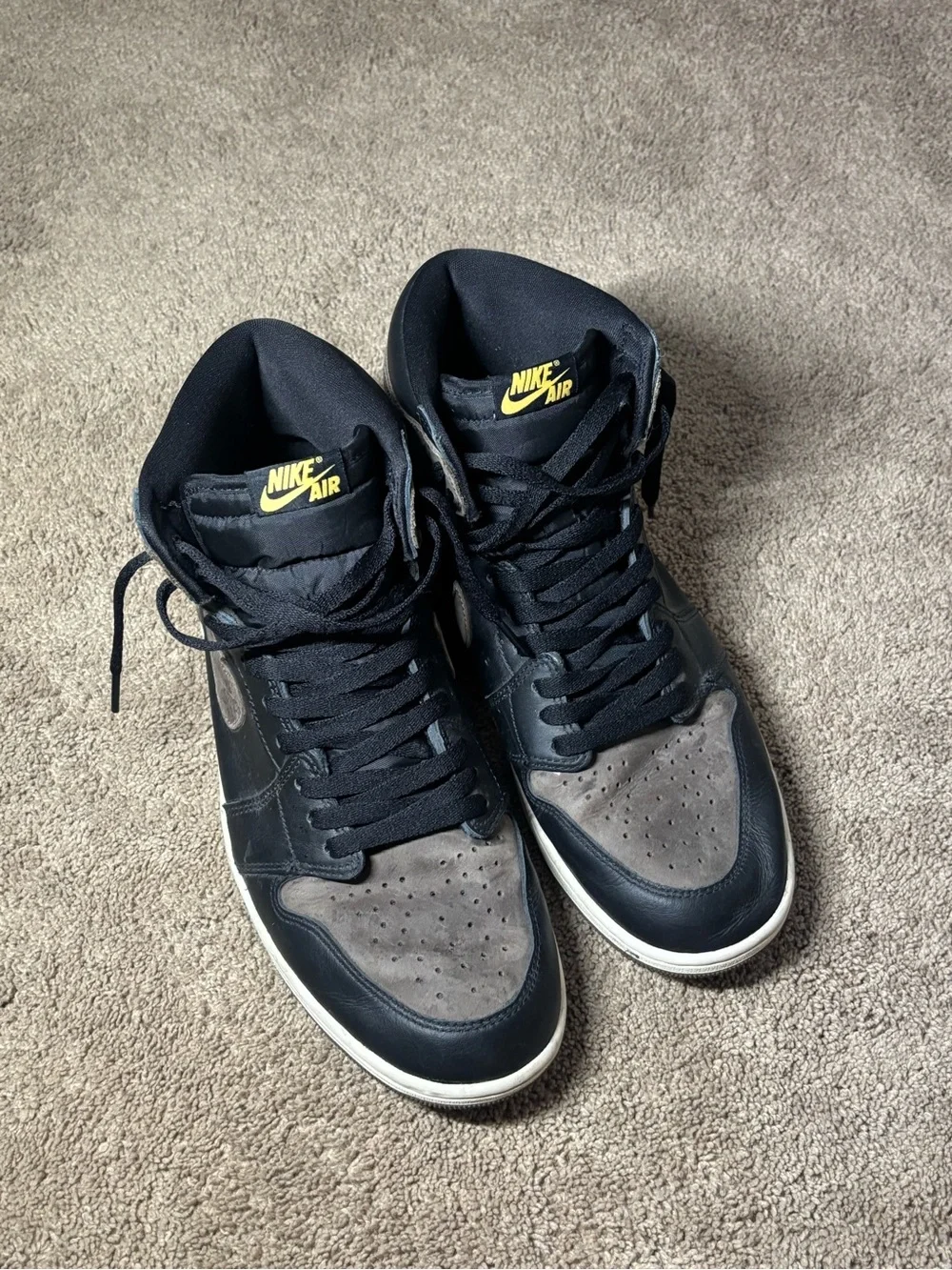 Jordan High-Top Sneakers in Black and Taupe